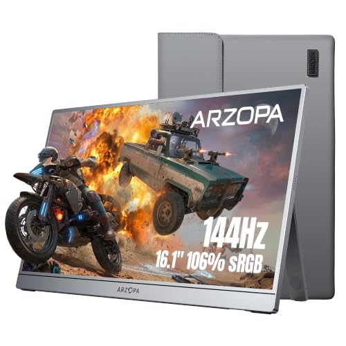 ARZOPA 16.1インチ モバイルモニター 本体 Amazon.co.jp: ARZOPA 16.1インチ モバイルモニター グレー 144Hz